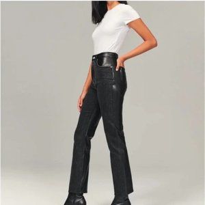 Mixed Fabric Curve Love Ultra High Rise 90s Straight Jean